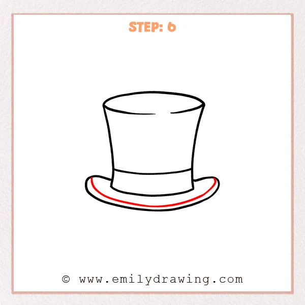 how to draw a top hat - Step 6